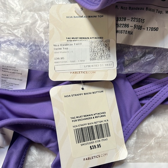 NWT Fabletics Noa Wild Wisteria bikini set (large top and medium bottom) - Picture 8 of 8